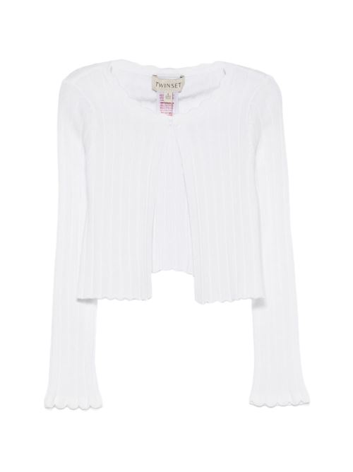 Cardigan bambina Twinset bianco in maglia TWINSET Kids | 261GB301100526